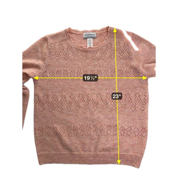 NWT Alfred Dunner Pink Metallic Scalloped Neck Sweater Womens Petite Size PM - Picture 9 of 9